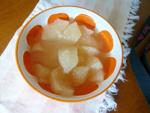 ❤　レンジで簡単！　柚子風味梨のコンポート　❤